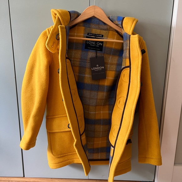 Brand New London Tradition Martina Duffle Coat in yellow, UK size 16, US size 12 - Picture 2 of 5